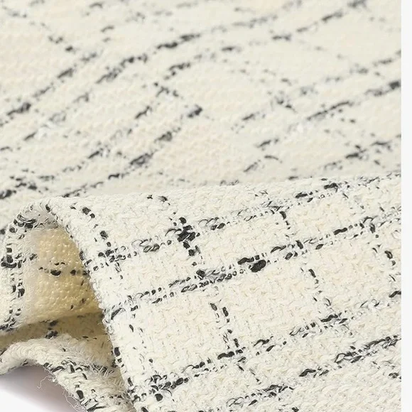 NWT! Allegra K Women's Plaid Skirts Ruffle Hem Button Decor Tweed Mini Skirt - Picture 5 of 5